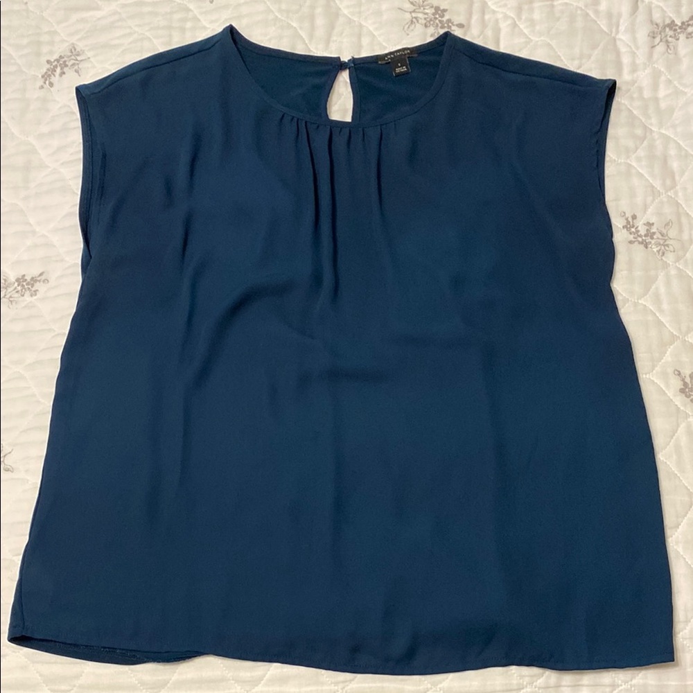 Ann Taylor Navy Blue Blouse